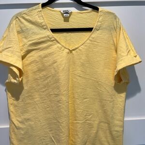 Eddie Bauer Light Yellow V-Neck Men's Tee